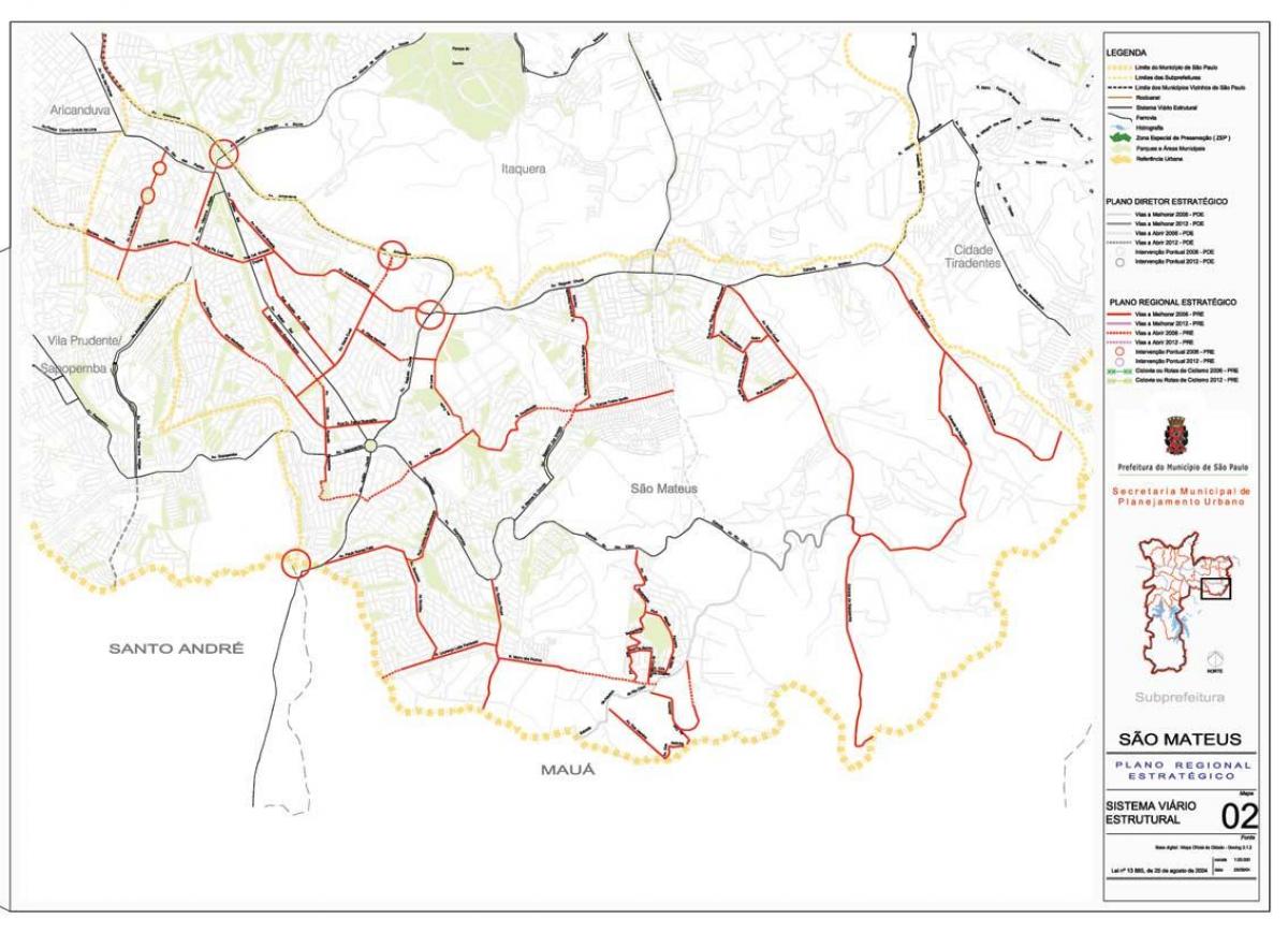 Peta dari San-Mateus Sao Paulo - Jalan