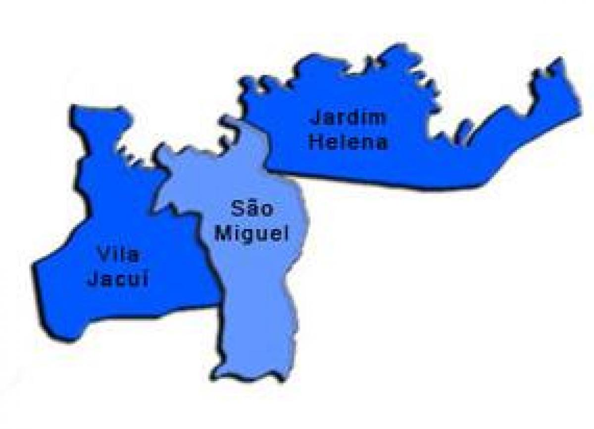 Peta dari Sao Miguel Paulista sub-prefektur
