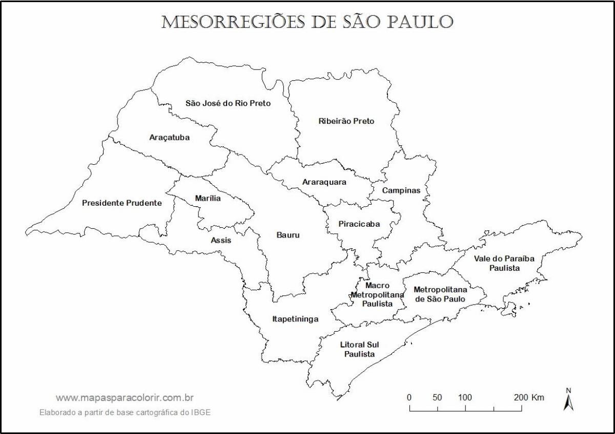 Peta dari Sao Paulo perawan - nama-nama daerah