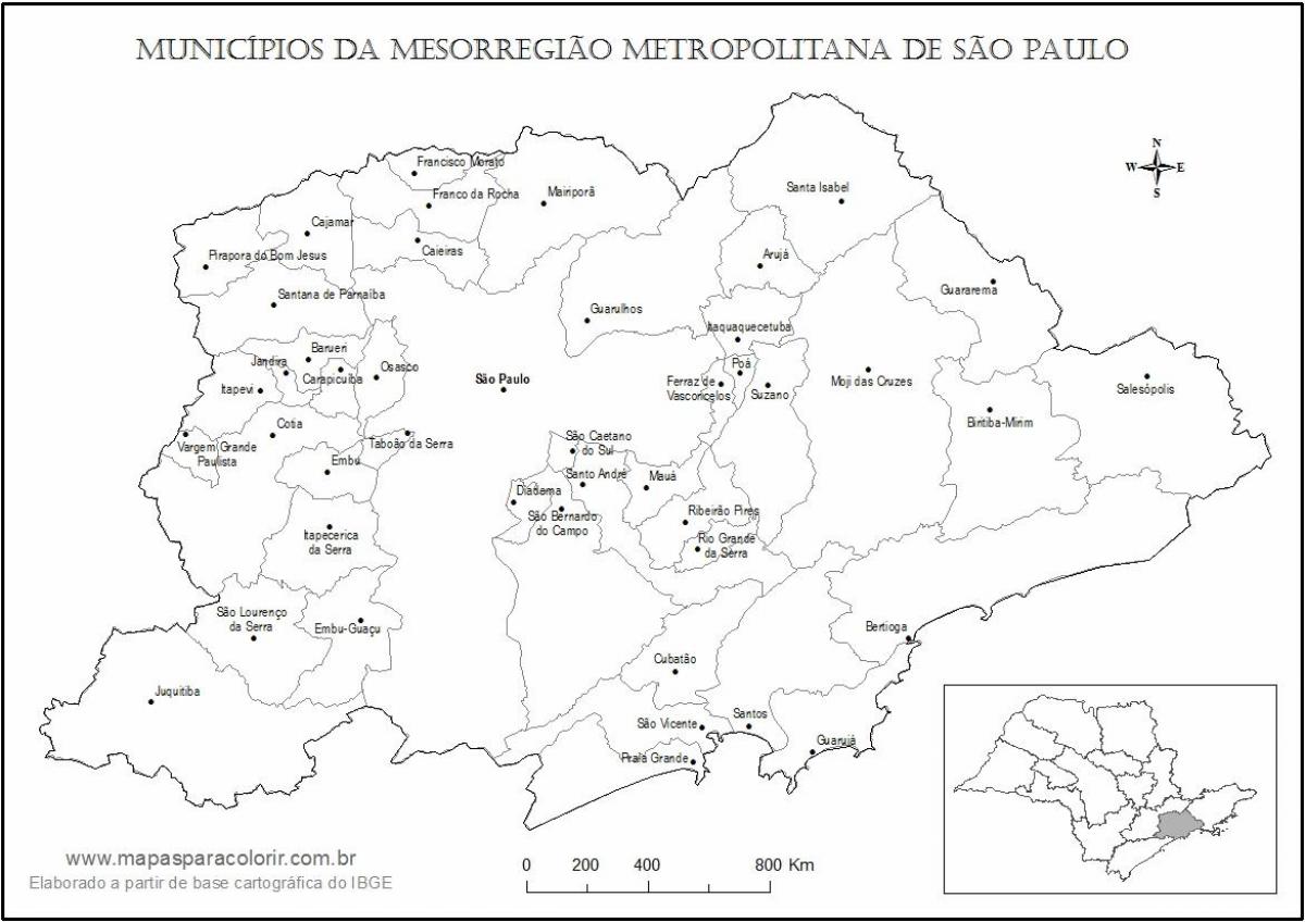 Peta dari Sao Paulo perawan