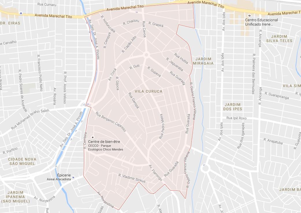Peta dari Vila Curuçá Sao Paulo
