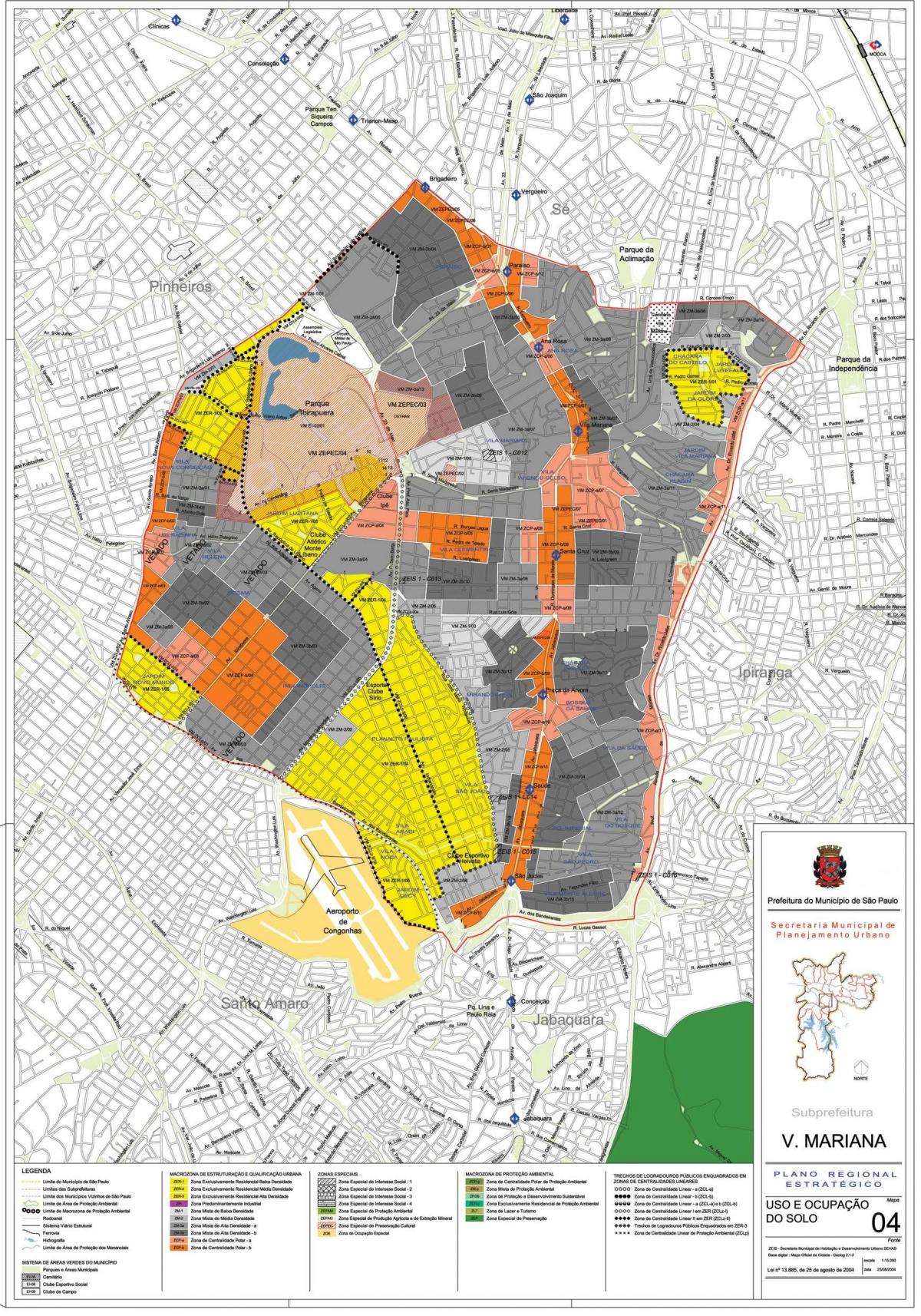 Peta dari Vila Mariana Sao Paulo - Pendudukan tanah