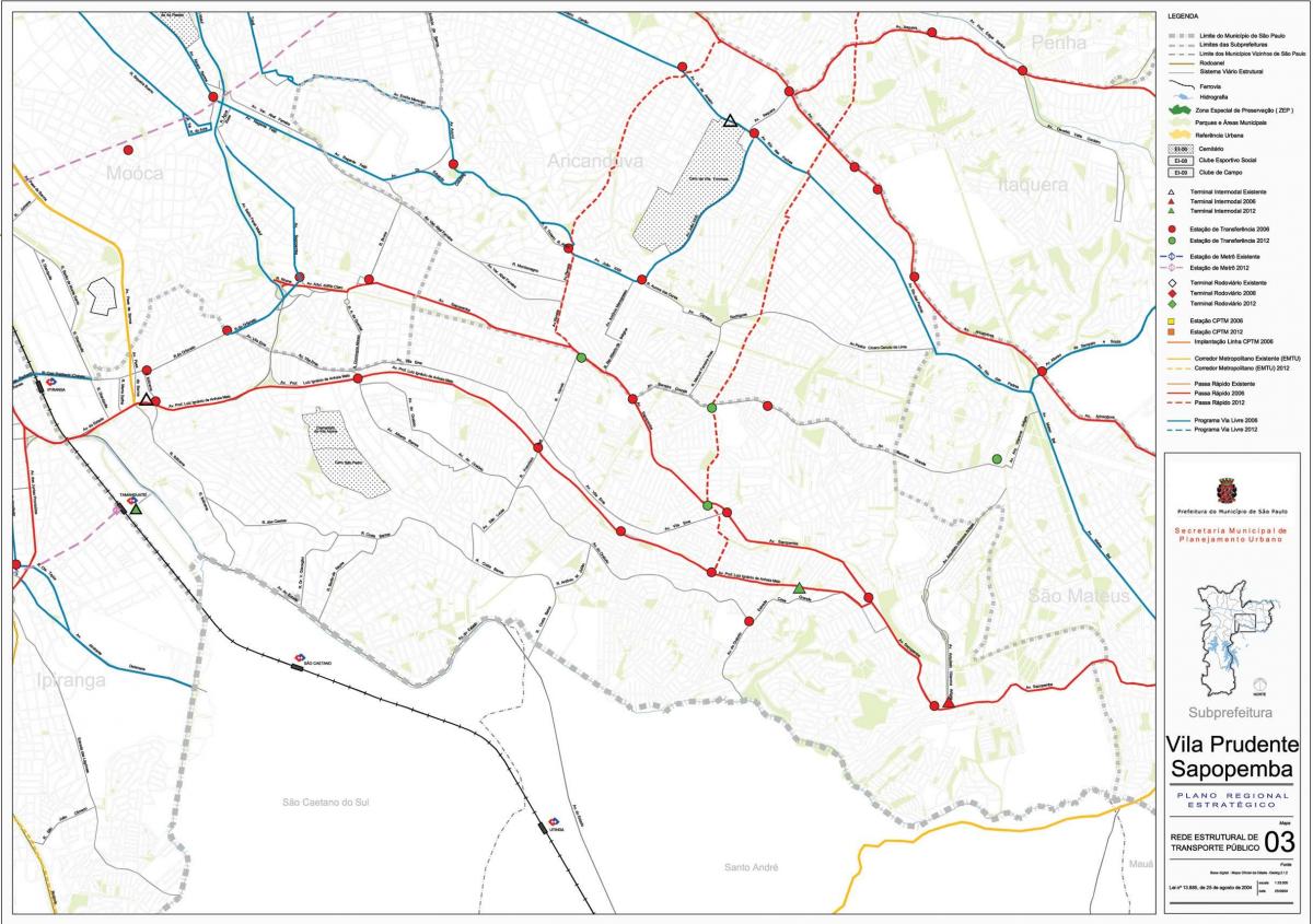 Peta dari Vila Prudente Sao Paulo - angkutan Umum