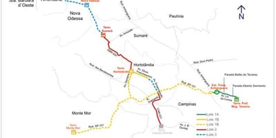 Peta dari corredores metropolitano Biléo Soares