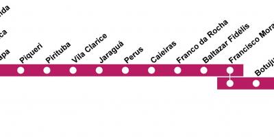 Peta dari CPTM Sao Paulo - Line 7 - Ruby