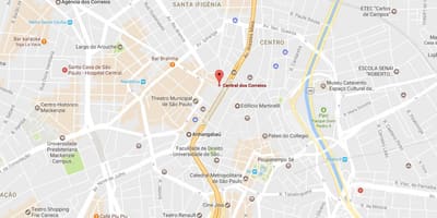 Peta dari Palácio dos Correios Sao Paulo