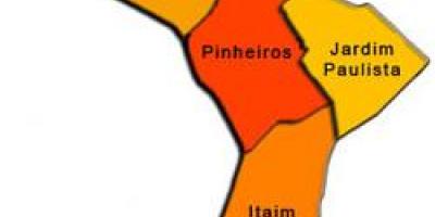 Peta dari Pinheiros sub-prefektur