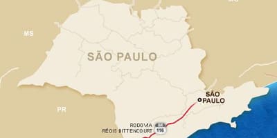 Peta dari Régis Bittencourt raya - BR 116