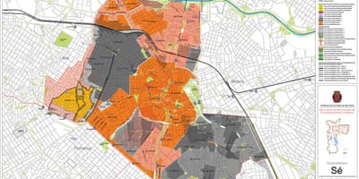 Peta dari Sé Sao Paulo - Pendudukan tanah