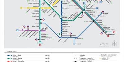 Peta transportasi Sao Paulo - */SP - subway - CPTM